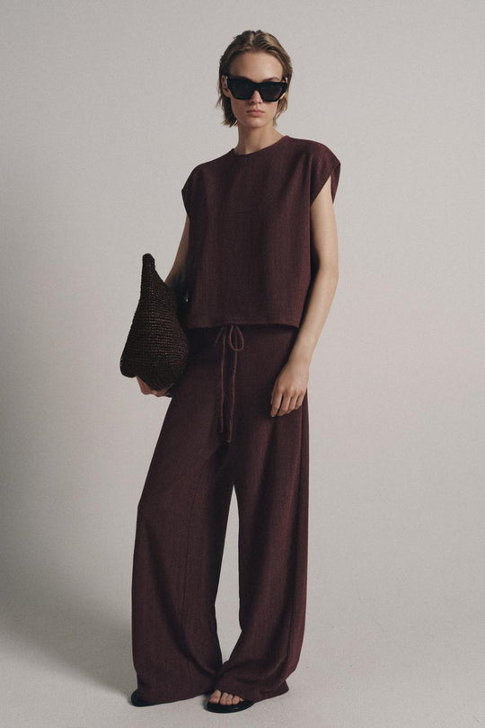 Pantalon texturé droit