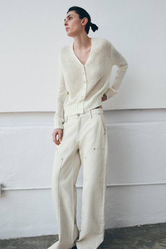 Veste en maille à col V