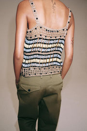 Top en maille à perles
