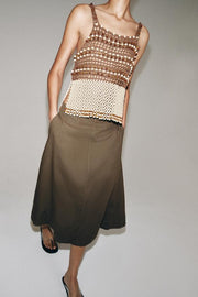 Top en maille au crochet à perles