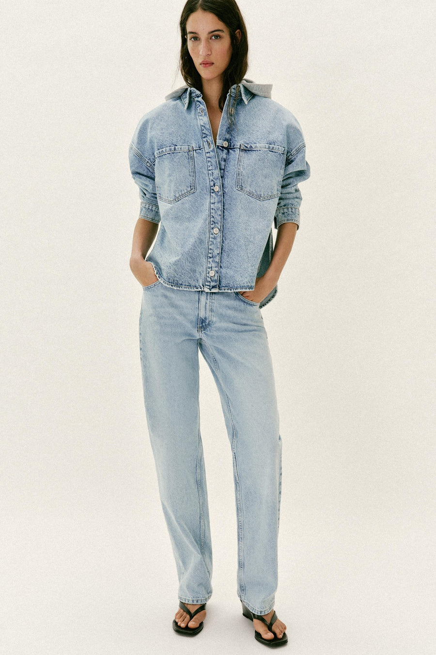 Blouson Z1975 en denim oversize à capuche