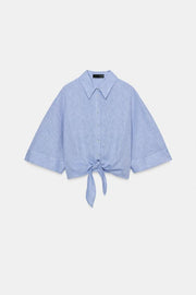 Chemise en lin avec nœud