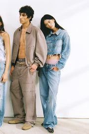 Blouson en denim TRF à motifs cœur