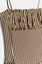 Robe à rayures contrastée en popeline