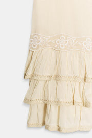 Robe mini à volants brodée