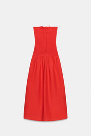 Robe midi smockée