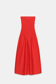 Robe midi smockée