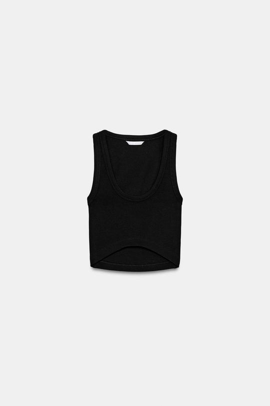 Top côtelé court