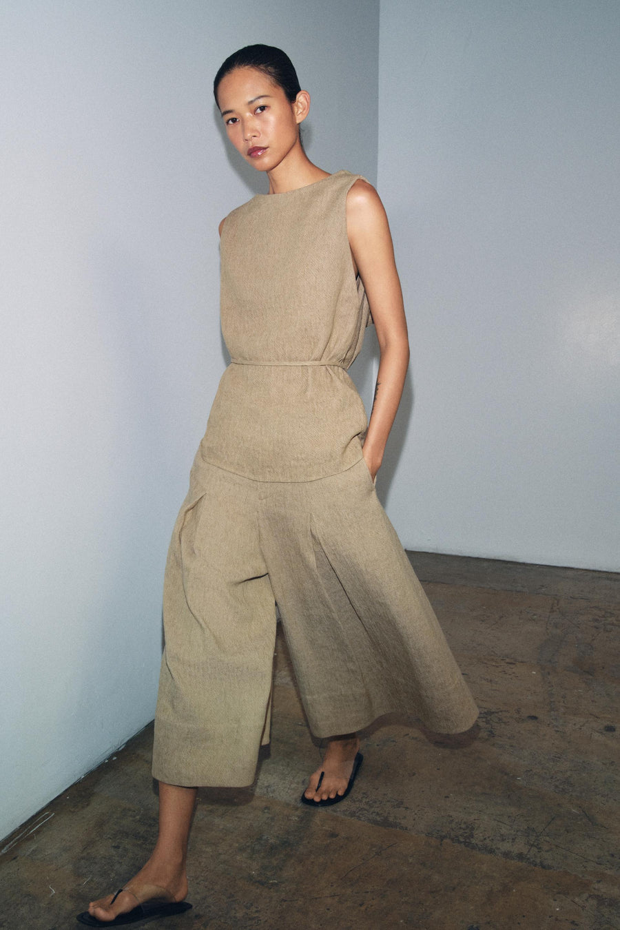 Top en lin avec ceinture ZW Collection