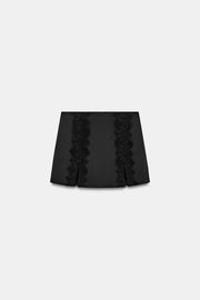 Jupe-culotte en dentelle à fentes