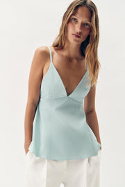 Top peplum à bretelles