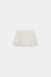 Jupe-culotte à volants à pois