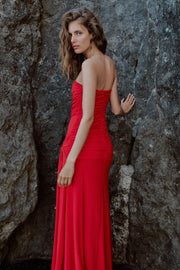 Robe longue drapée