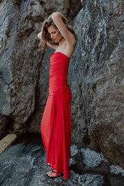 Robe longue drapée