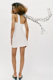Robe dos-nu effet foulard à pois