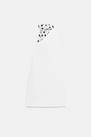 Robe dos-nu effet foulard à pois