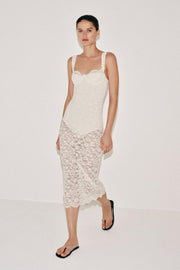 Robe midi en dentelle
