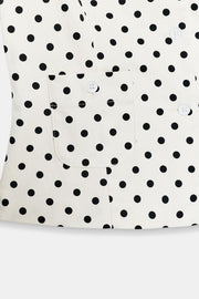 Top en popeline à poches à pois