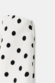 Top bustier peplum à pois