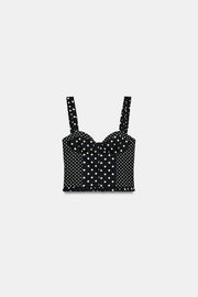 Top corset à pois