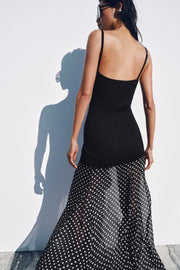 Robe contrastée à pois