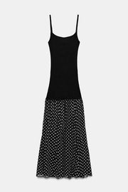 Robe contrastée à pois