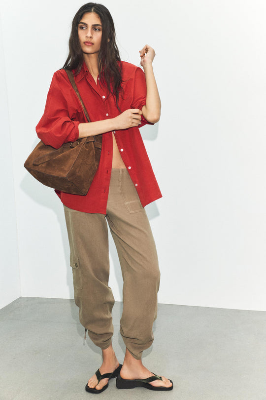 Pantalon fluide à fronces
