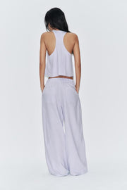 Pantalon large en lin à pinces