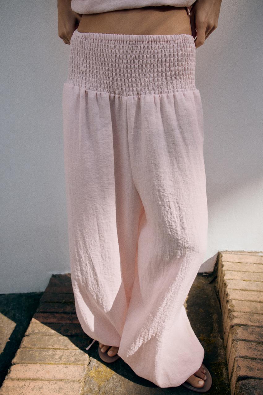 Pantalon baggy à taille élastique