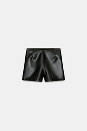 Short taille haute effet cuir