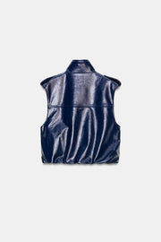 Gilet effet cuir à passants