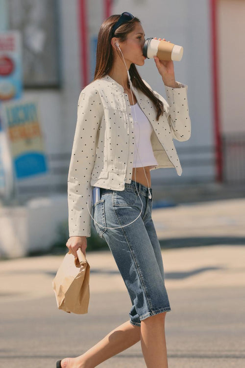 Jean capri en denim TRF taille mi-haute