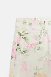 Jean TRF coupe ample taille basse à fleurs
