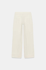 Pantalon coupe droite taille basse à œillets