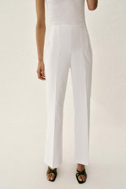 Pantalon taille haute à fermeture zippée au dos
