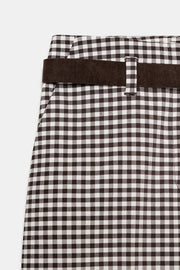 Pantalon droit à carreaux vichy avec ceinture