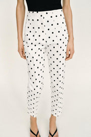Pantalon taille haute à pois