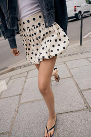 Jupe-culotte ballon à pois