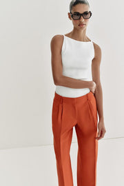 Pantalon droit à pinces