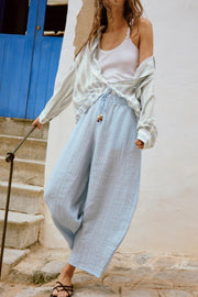 Pantalon coupe barrel texturé