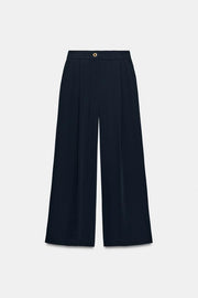 Pantalon palazzo à bouton doré