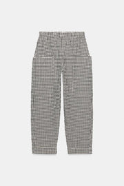 Pantalon à taille élastique à carreaux