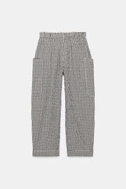 Pantalon à taille élastique à carreaux