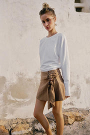 Jupe-culotte avec nœud à perles