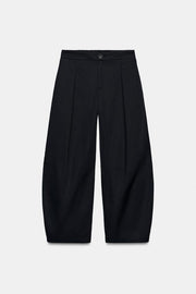 Pantalon coupe barrel en popeline