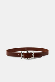 Ceinture 100 % cuir à boucle organique