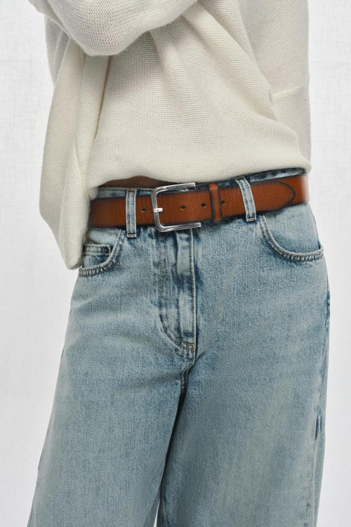 Ceinture 100 % cuir effet délavé