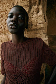 Pull en maille à manches courtes