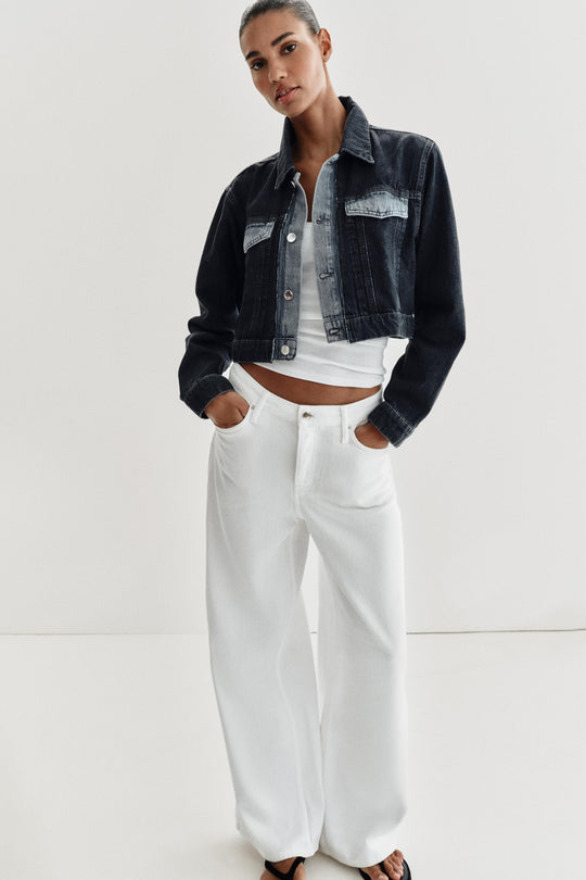 Blouson Z1975 court en denim contrasté