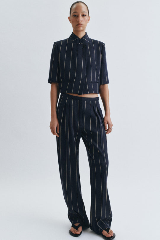 Pantalon à rayures en lin ZW Collection